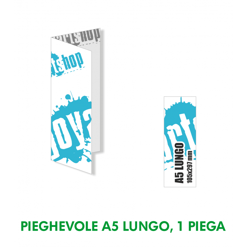 Pieghevole A5  lungo , 1 piega