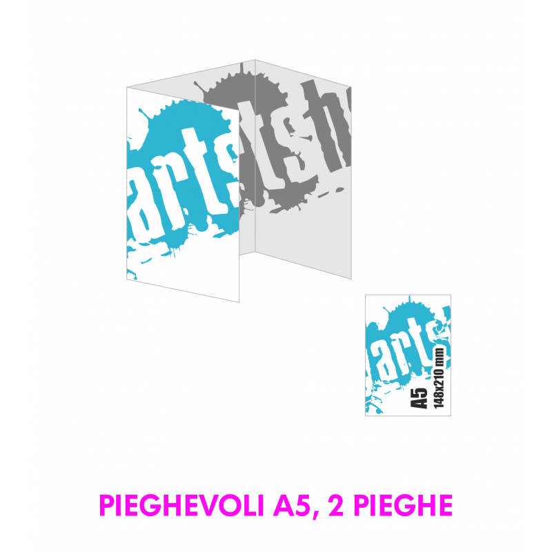 Pieghevole A5 , 2 pieghe