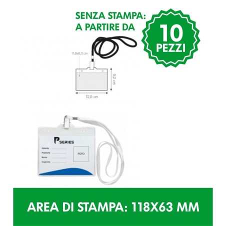 PORTABADGE orizzontale neutro